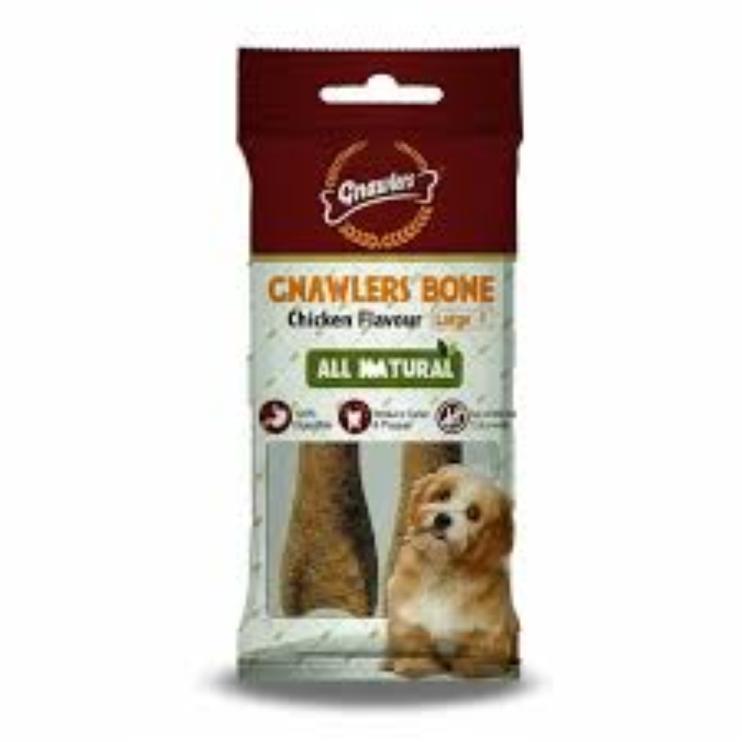 4.5" GNAWLERS BONE 2PCS CHICKEN FLAVOUR 90GR